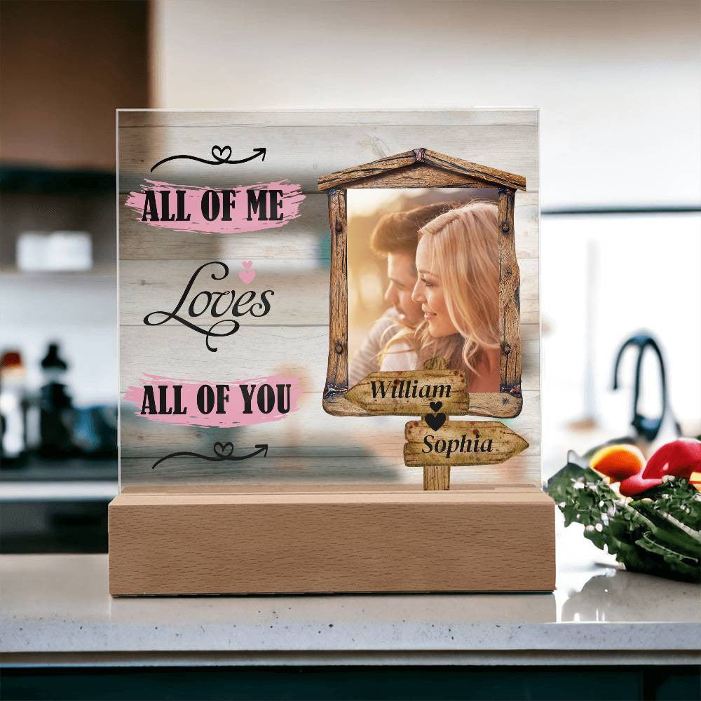 Personalized Photo & Names All of Me Loves All of You Square Acrylic Plaque