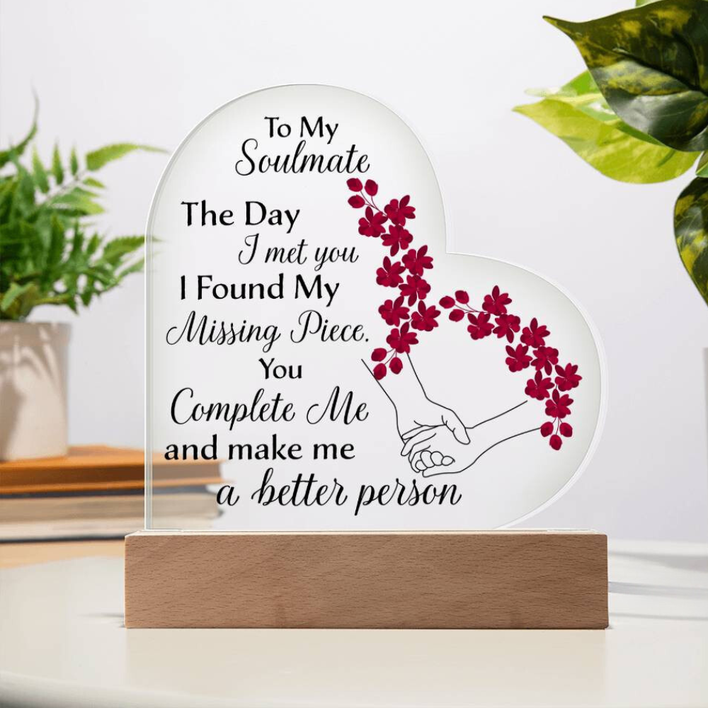 Gift For Soulmate - Missing Piece Heart Acrylic Plaque