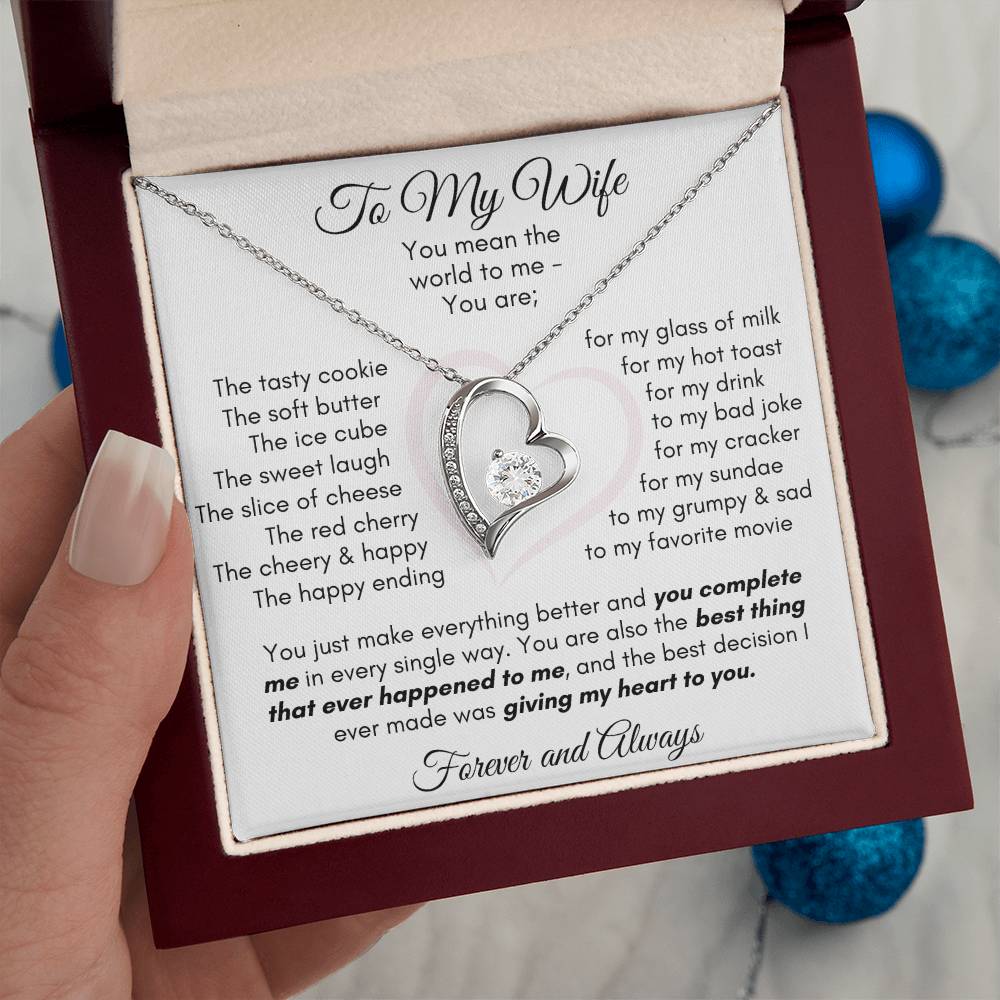 Gift for Wife - You Mean The World to Me Forever Love Necklace