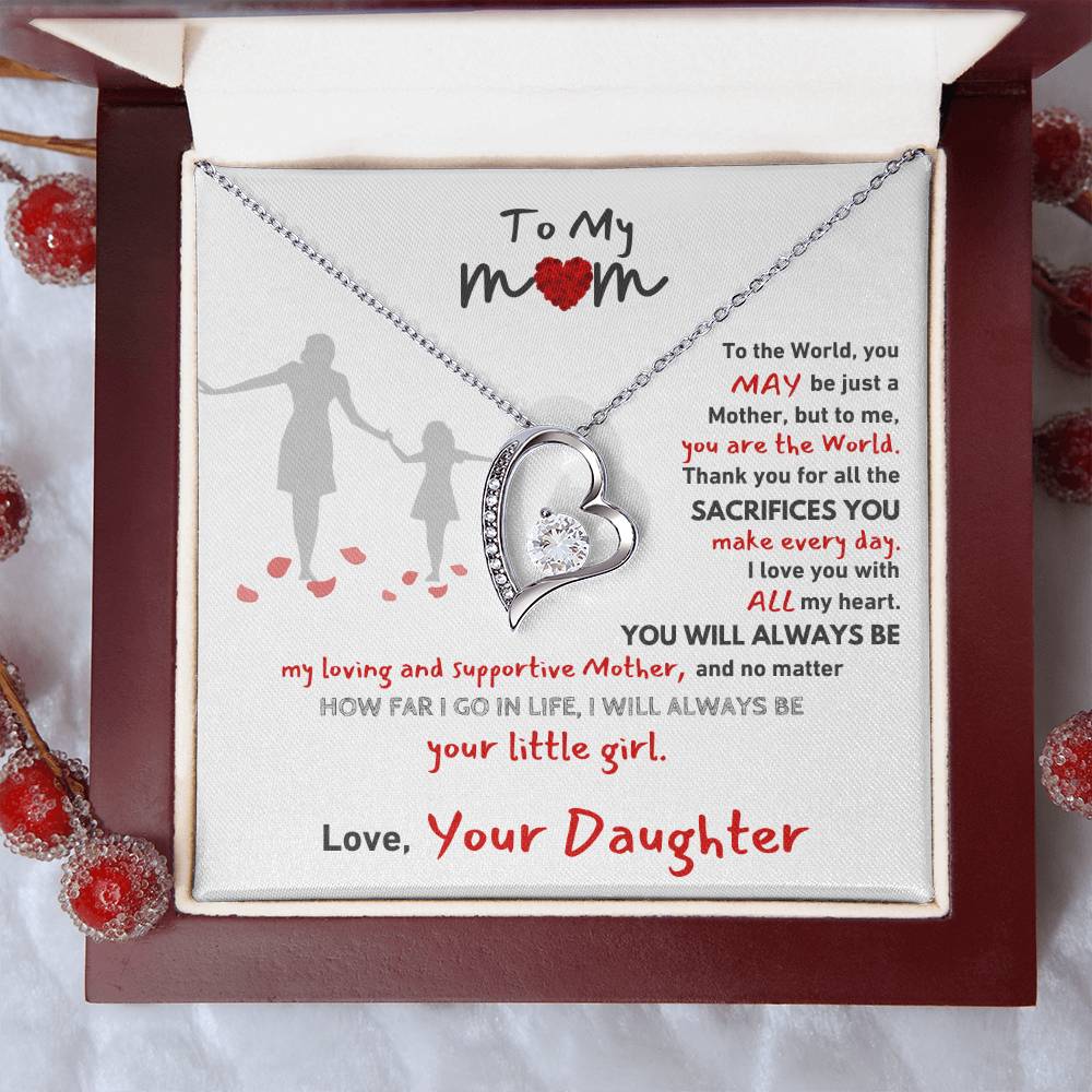 Gift For Mom - Your Little Girl From Daughter Forever Love Necklace