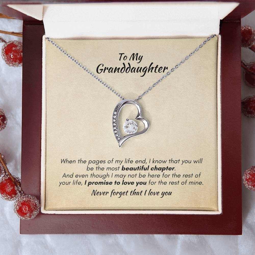 Gift For Granddaughter - Most Beautiful Chapter - Forever Love Necklace With Message Card