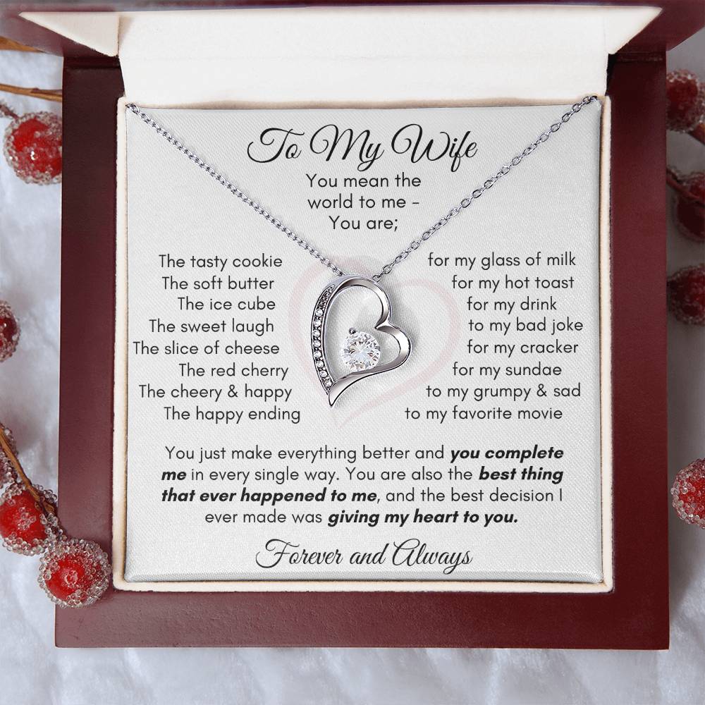 Gift for Wife - You Mean The World to Me Forever Love Necklace