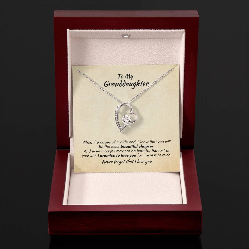 Gift For Granddaughter - Most Beautiful Chapter - Forever Love Necklace With Message Card