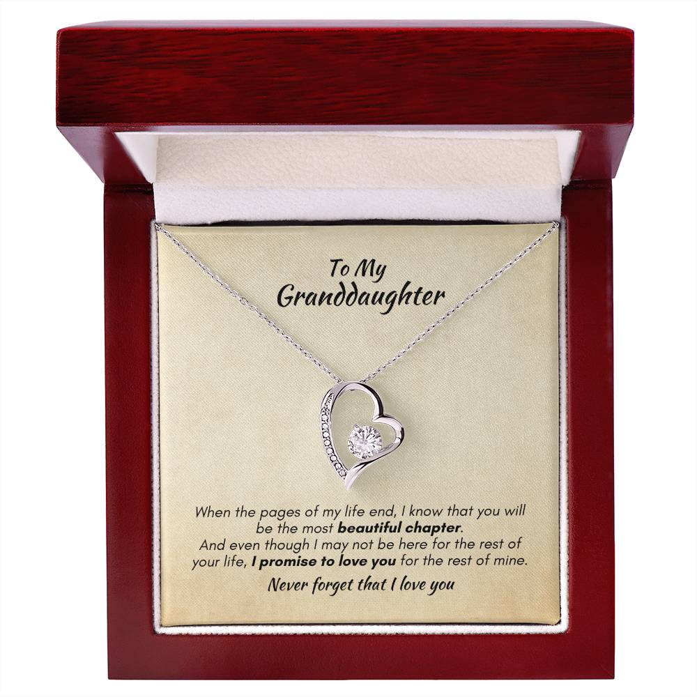 Gift For Granddaughter - Most Beautiful Chapter - Forever Love Necklace With Message Card