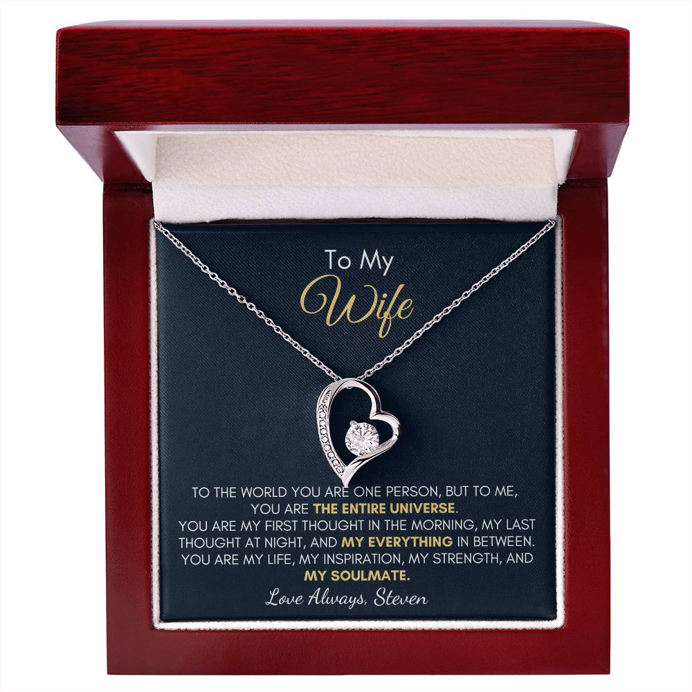 Gift For Wife - The Entire Universe Forever Love Necklace Personalised Salutation