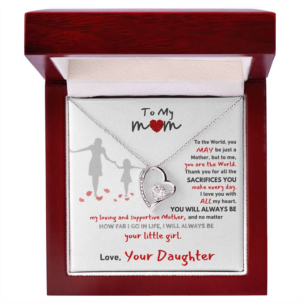 Gift For Mom - Your Little Girl From Daughter Forever Love Necklace