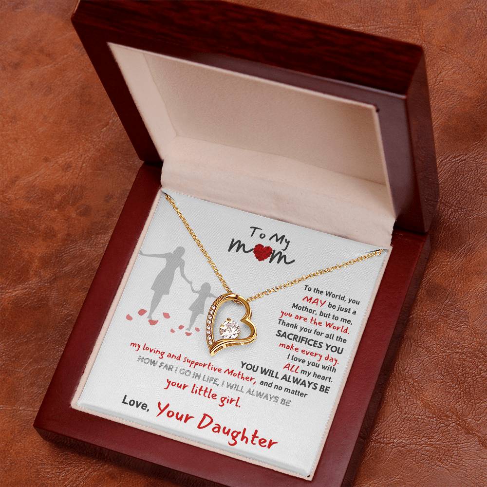 Gift For Mom - Your Little Girl From Daughter Forever Love Necklace