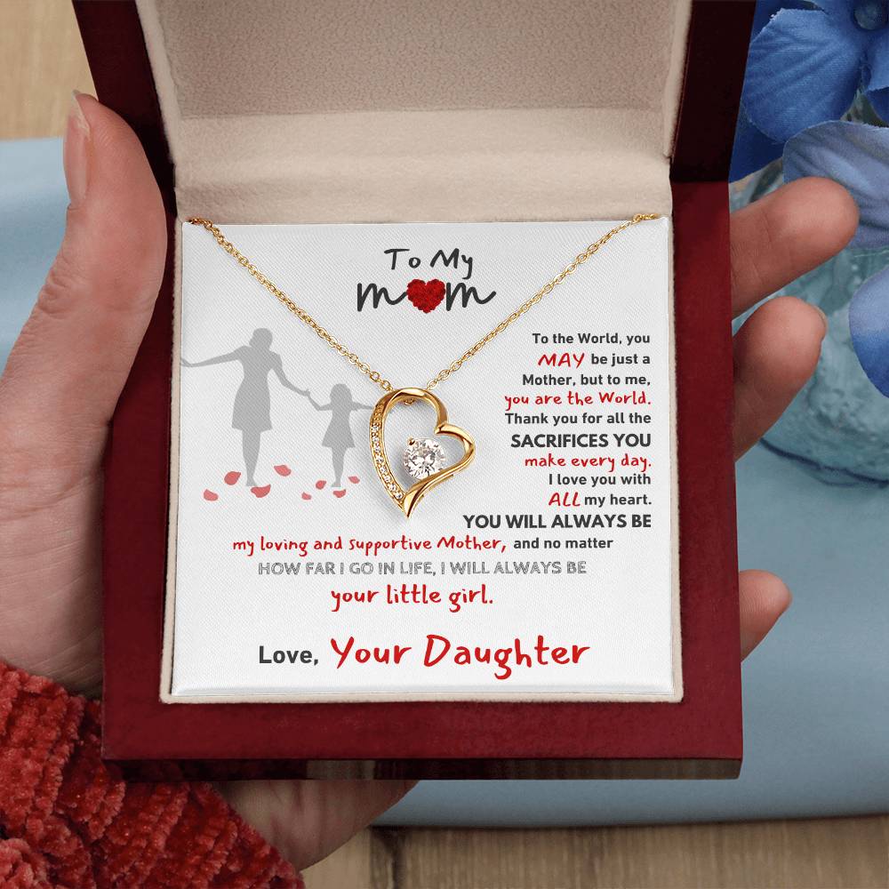 Gift For Mom - Your Little Girl From Daughter Forever Love Necklace