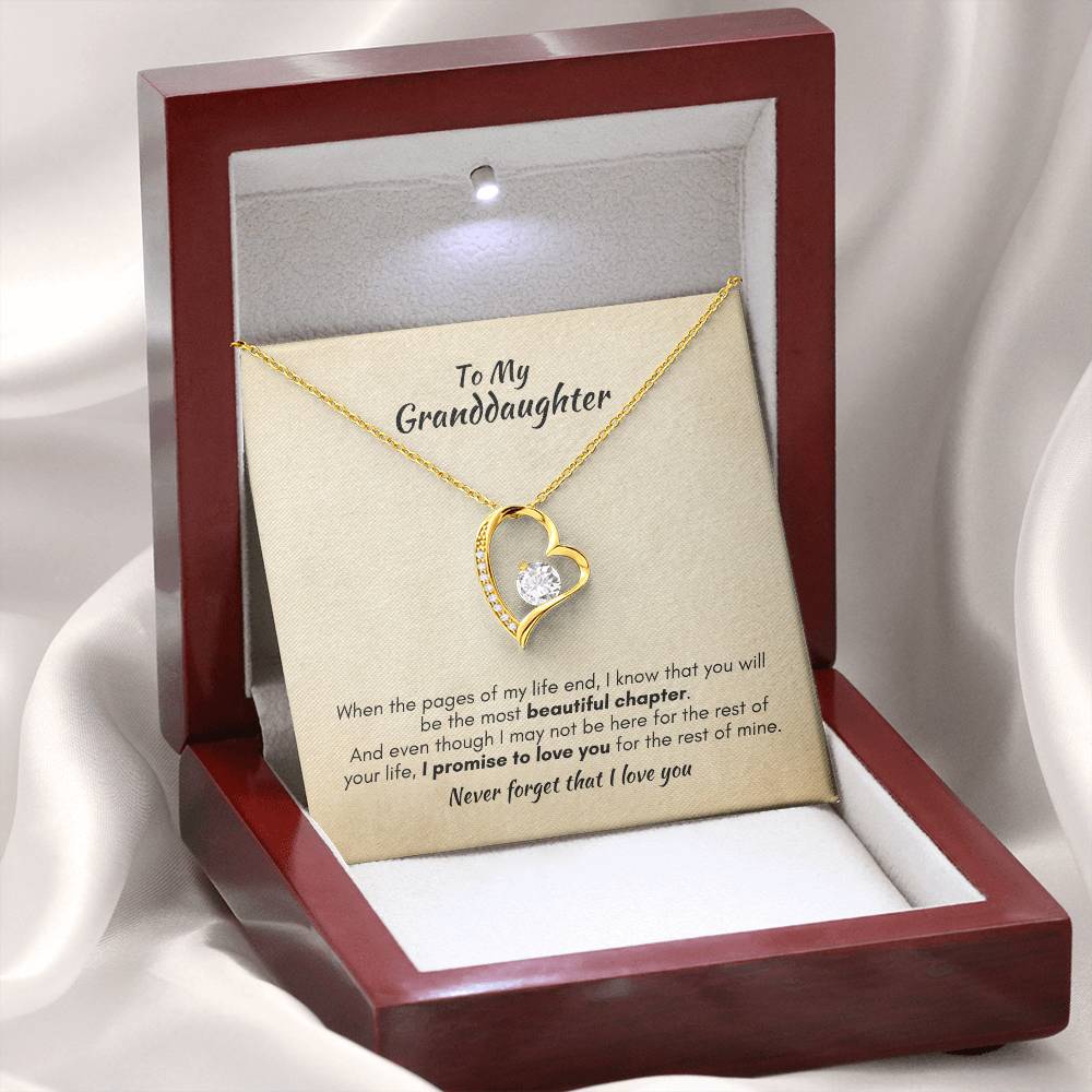 Gift For Granddaughter - Most Beautiful Chapter - Forever Love Necklace With Message Card