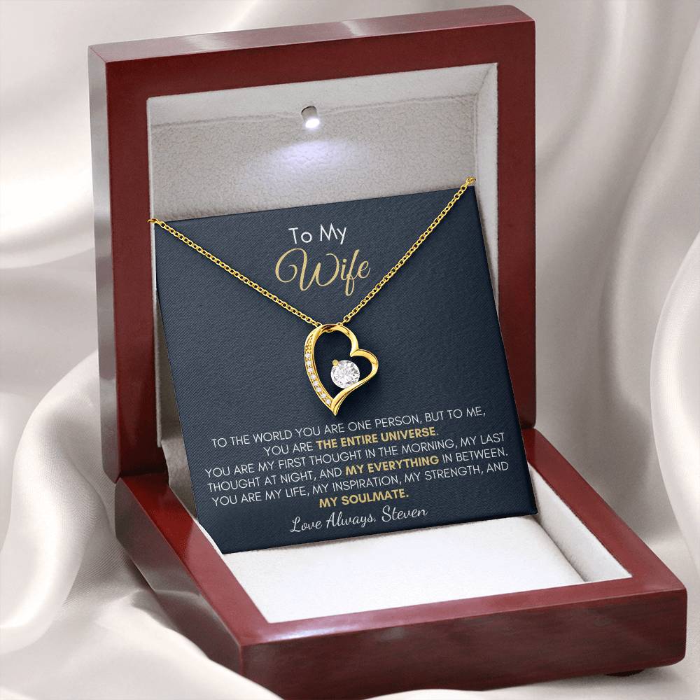 Gift For Wife - The Entire Universe Forever Love Necklace Personalised Salutation