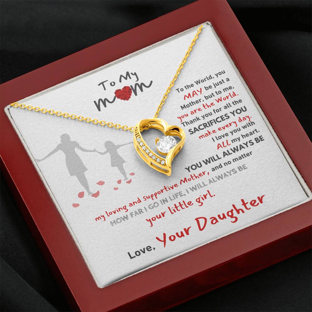 Gift For Mom - Your Little Girl From Daughter Forever Love Necklace