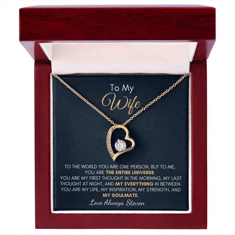 Gift For Wife - The Entire Universe Forever Love Necklace Personalised Salutation