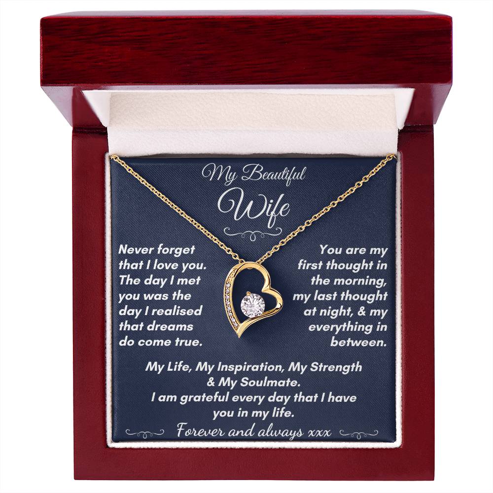 Gift for Wife - Dreams Do Come True - Forever Love Necklace