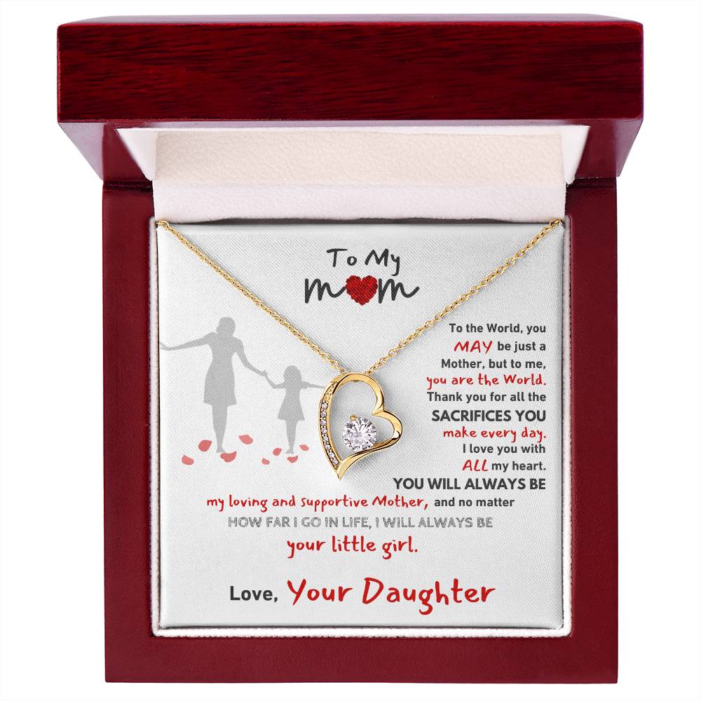 Gift For Mom - Your Little Girl From Daughter Forever Love Necklace