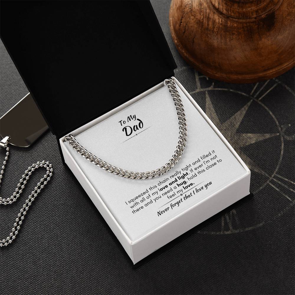 Gift For Dad - Love & Light - Cuban Link Chain