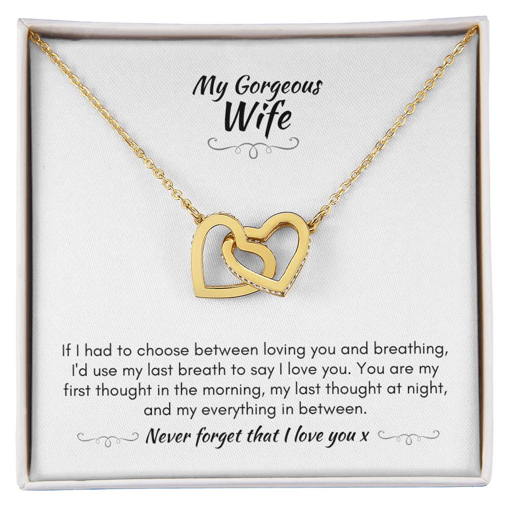 Gift For Wife - You Are My First Thought - Interlocking Heart Necklace