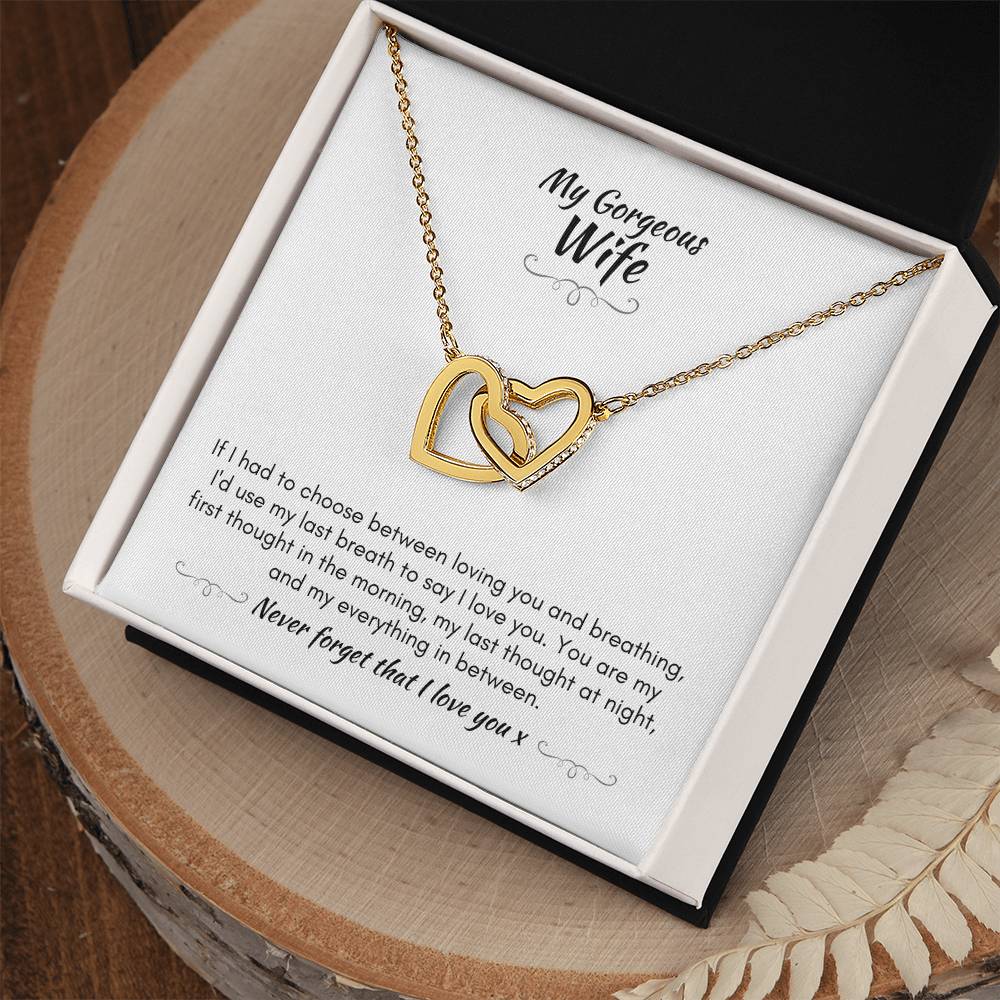 Gift For Wife - You Are My First Thought - Interlocking Heart Necklace