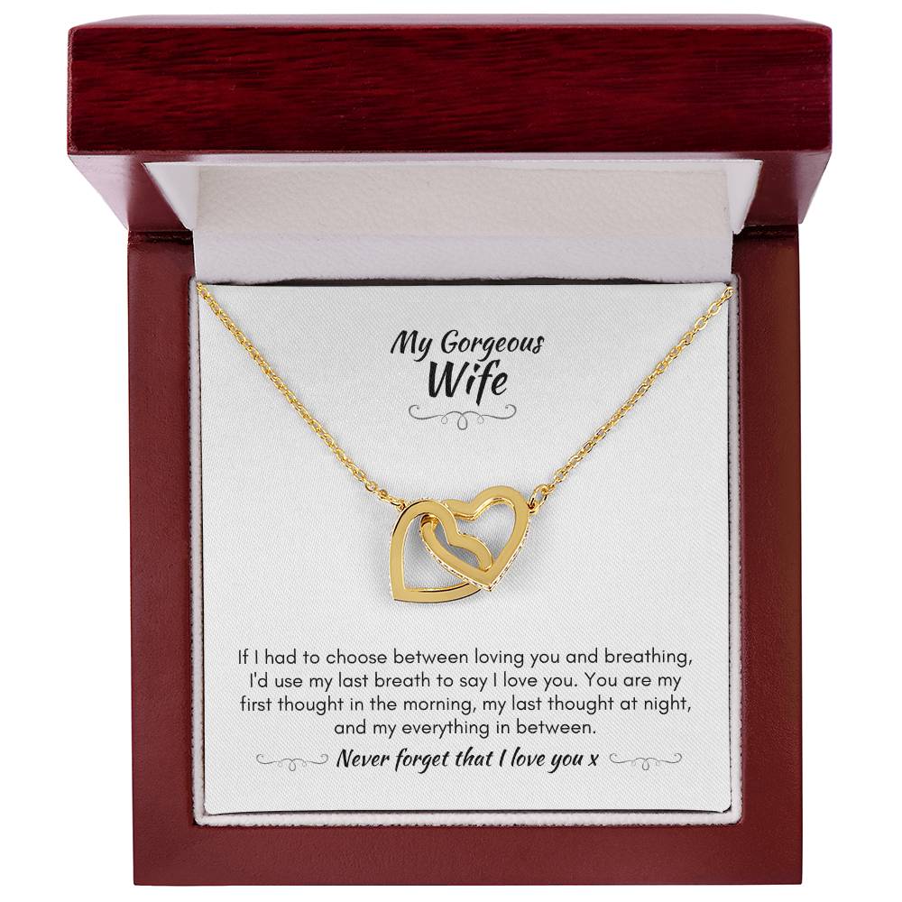 Gift For Wife - You Are My First Thought - Interlocking Heart Necklace