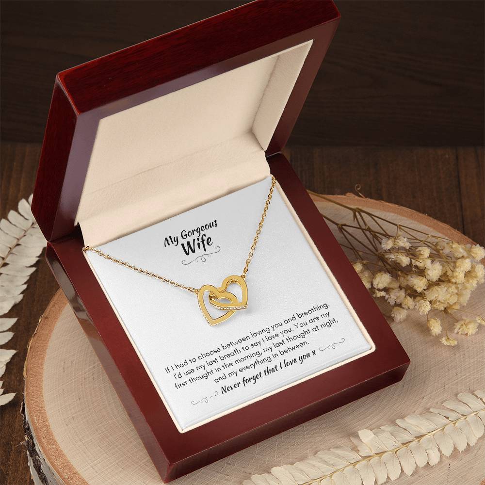 Gift For Wife - You Are My First Thought - Interlocking Heart Necklace