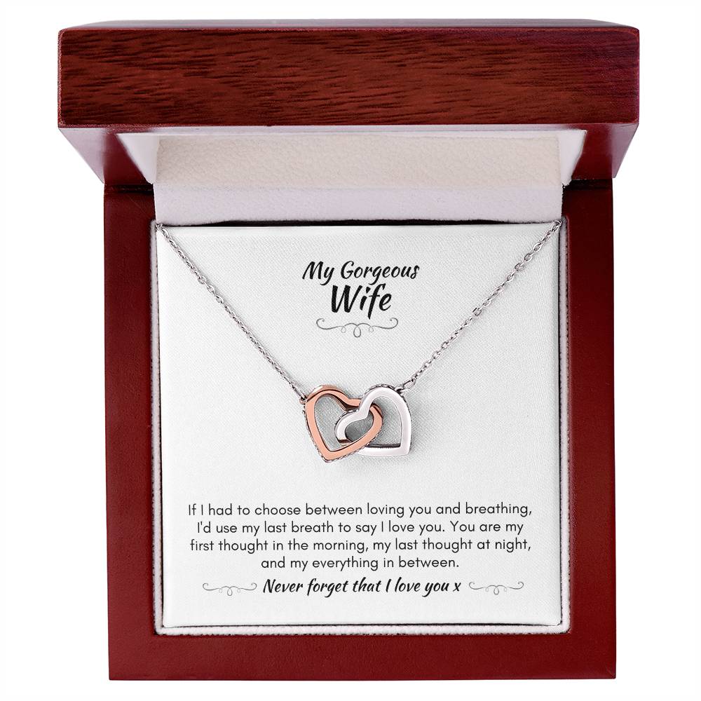 Gift For Wife - You Are My First Thought - Interlocking Heart Necklace