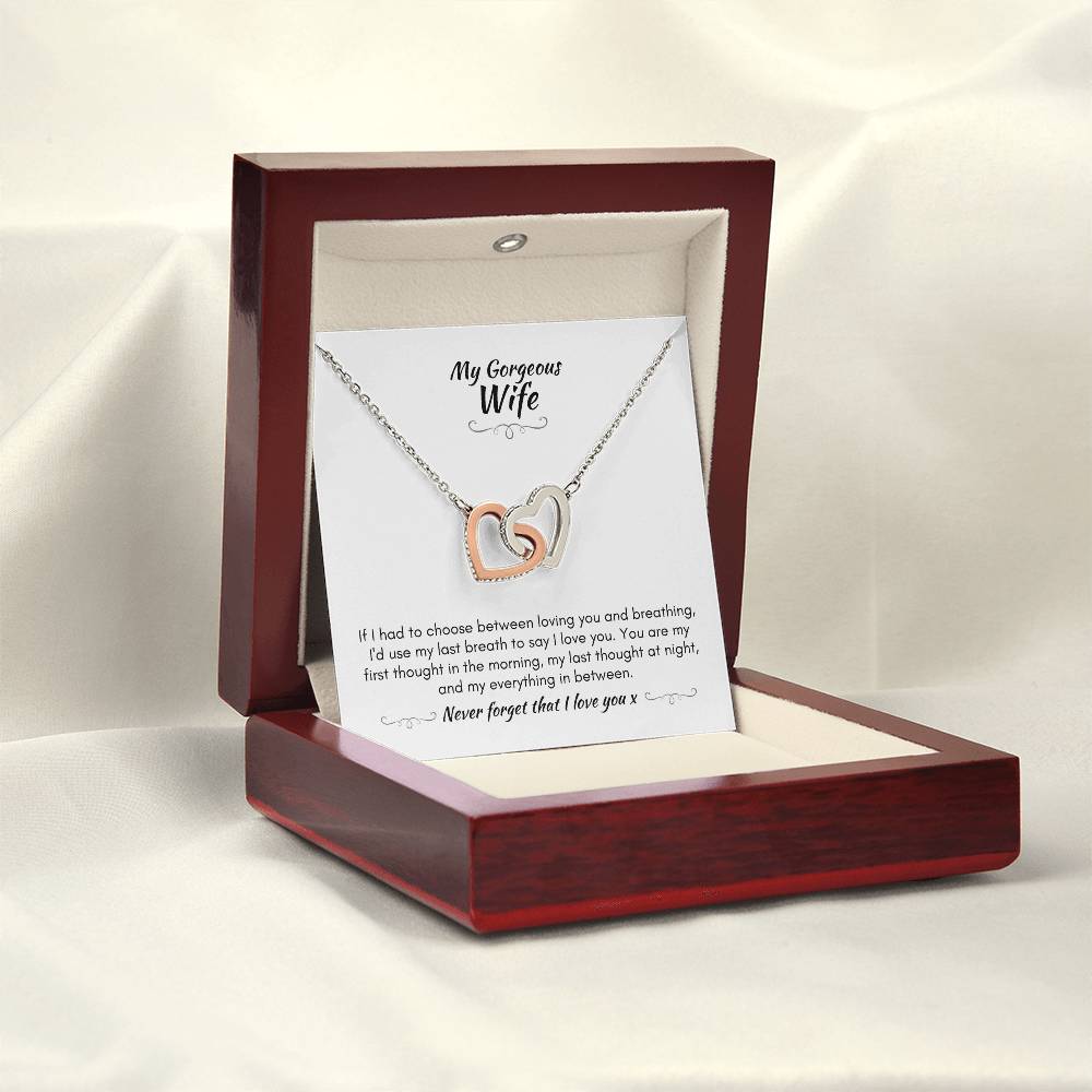 Gift For Wife - You Are My First Thought - Interlocking Heart Necklace