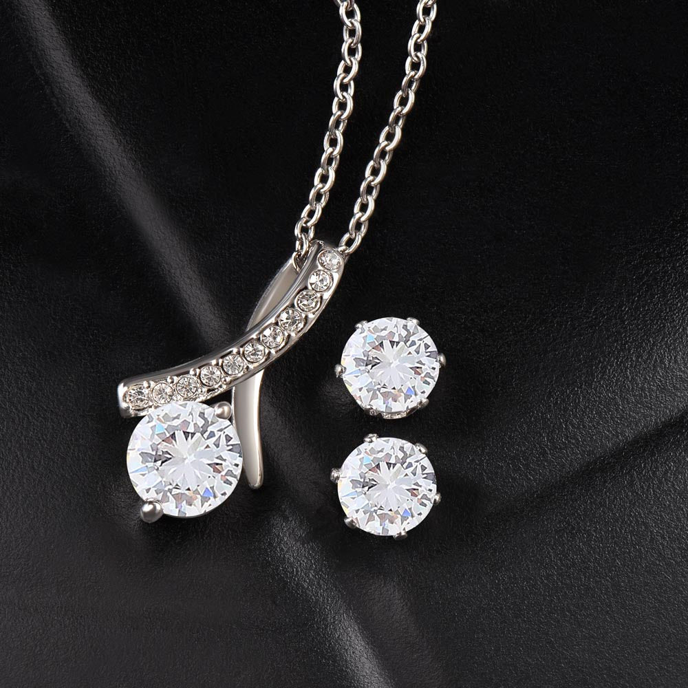 Gift For Soulmate - You Are Special To Me - Alluring Beauty Necklace & CZ Earrings