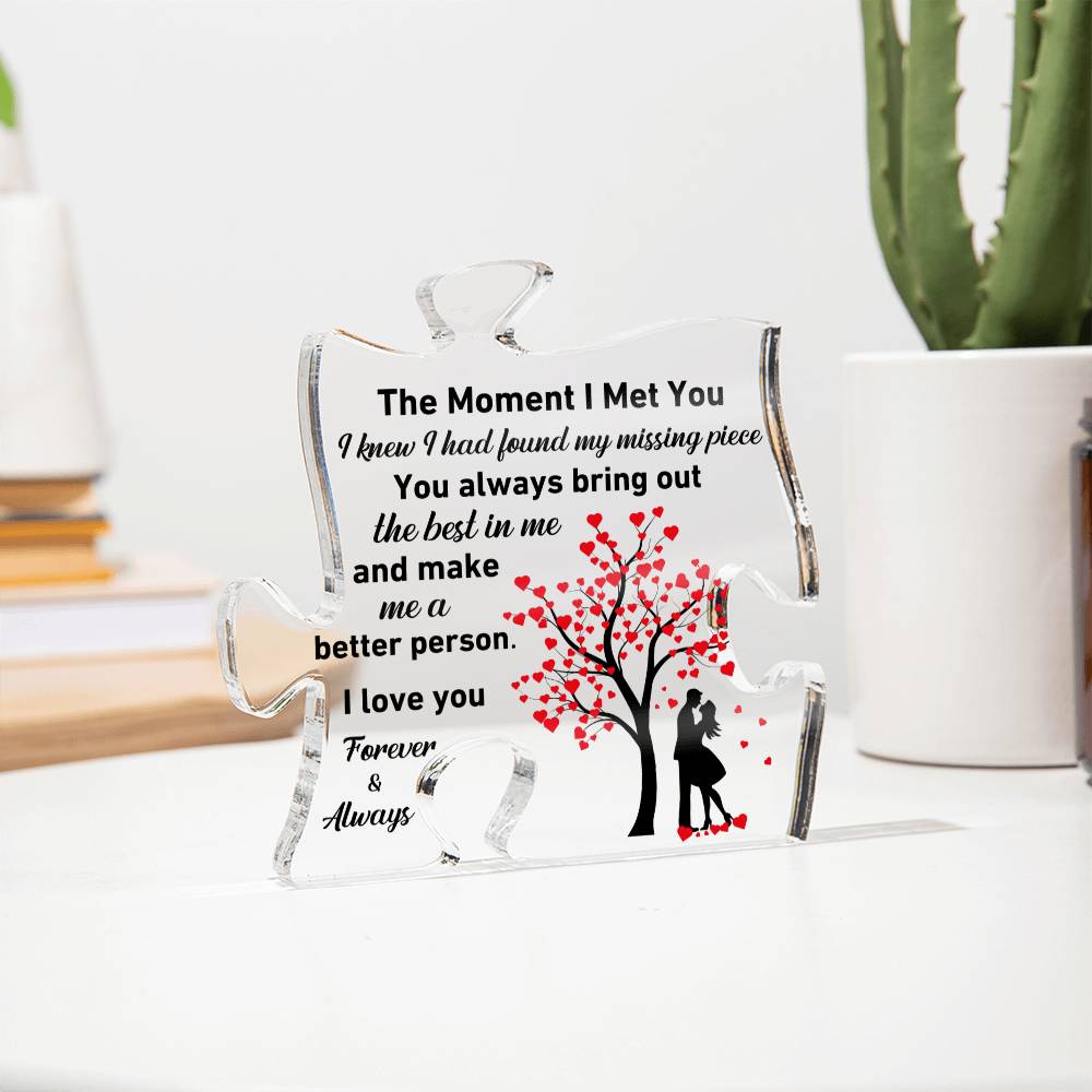 Gift For Soulmate - Missing Piece - Puzzle Piece Acrylic Plaque