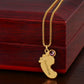 Gift for Mommy - Ten Little Fingers & Toes - Custom Baby Feet Necklace & Birth Stone