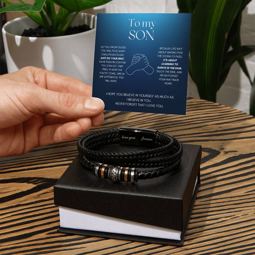 Gift For Son - Learn To Dance In The Rain Love You Forever Bracelet