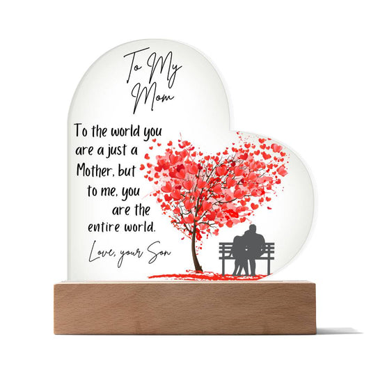 Gift For Mom Acrylic Plaque Entire World Heart Tree from Son