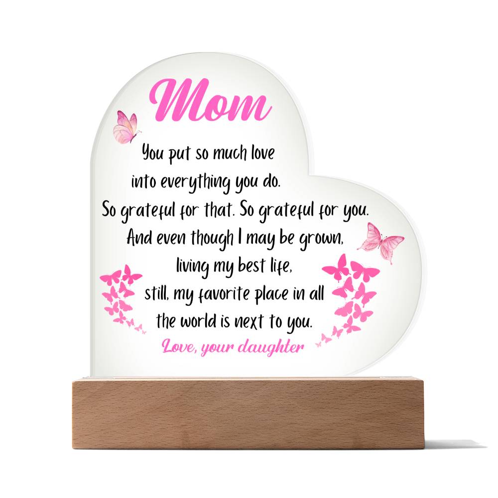 Gift For Mom Acrylic Plaque Favorite Place Butterflies Pink From Daughter