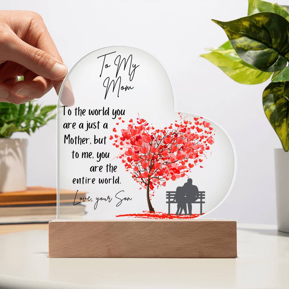 Gift For Mom Acrylic Plaque Entire World Heart Tree from Son