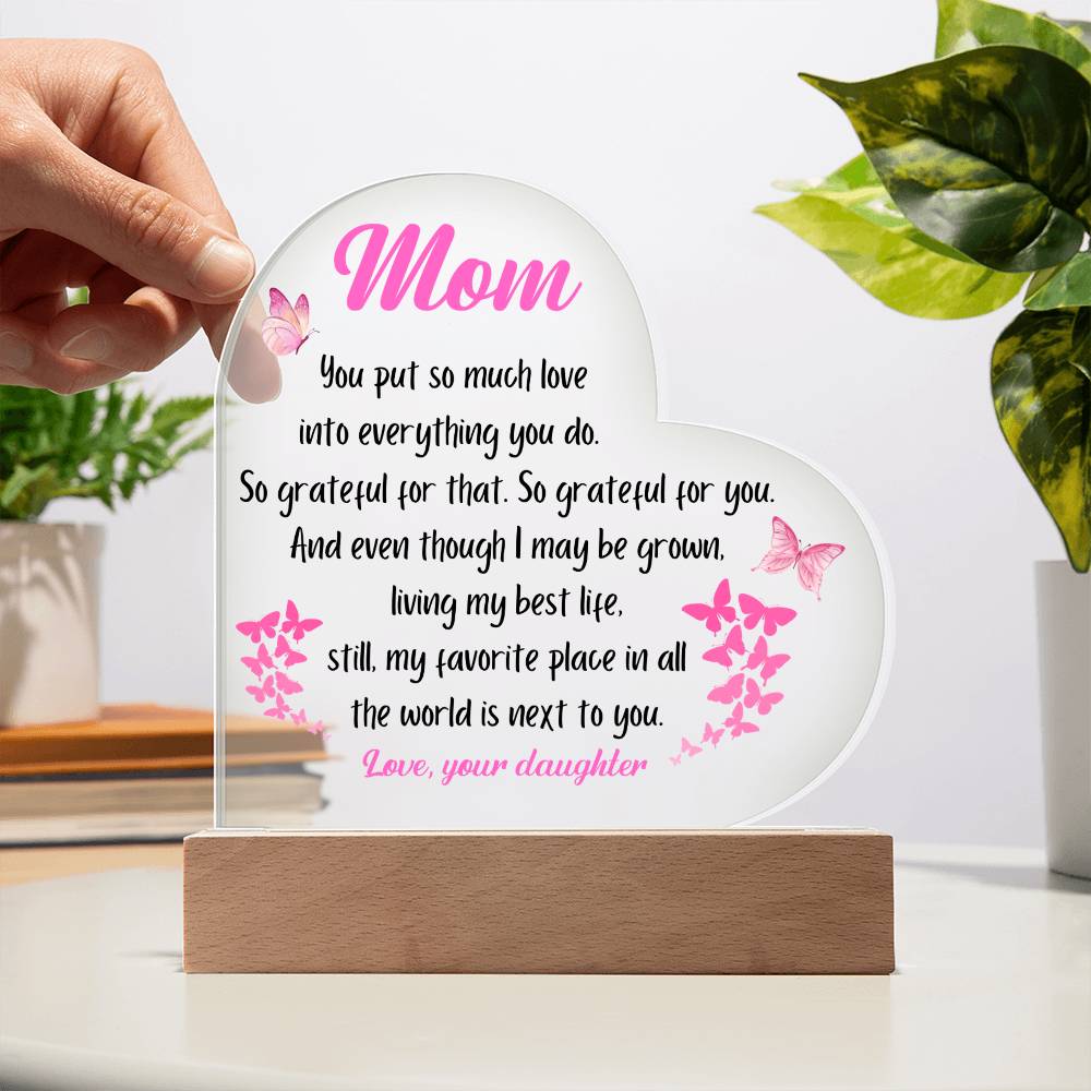 Gift For Mom Acrylic Plaque Favorite Place Butterflies Pink From Daughter