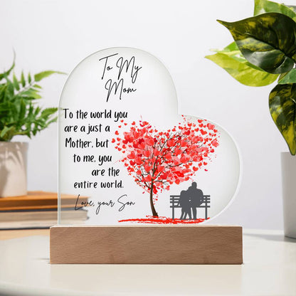 Gift For Mom Acrylic Plaque Entire World Heart Tree from Son