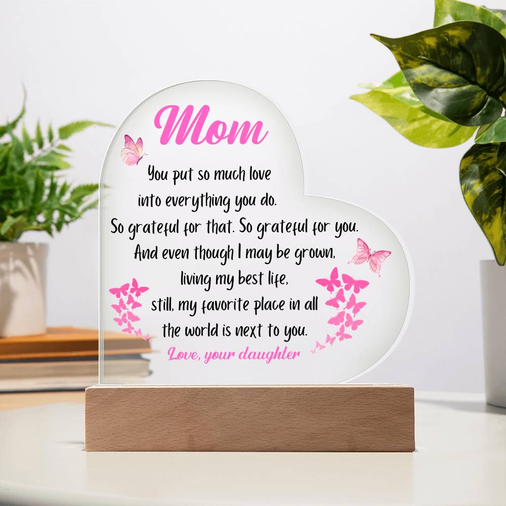 Gift For Mom Acrylic Plaque Favorite Place Butterflies Pink From Daughter