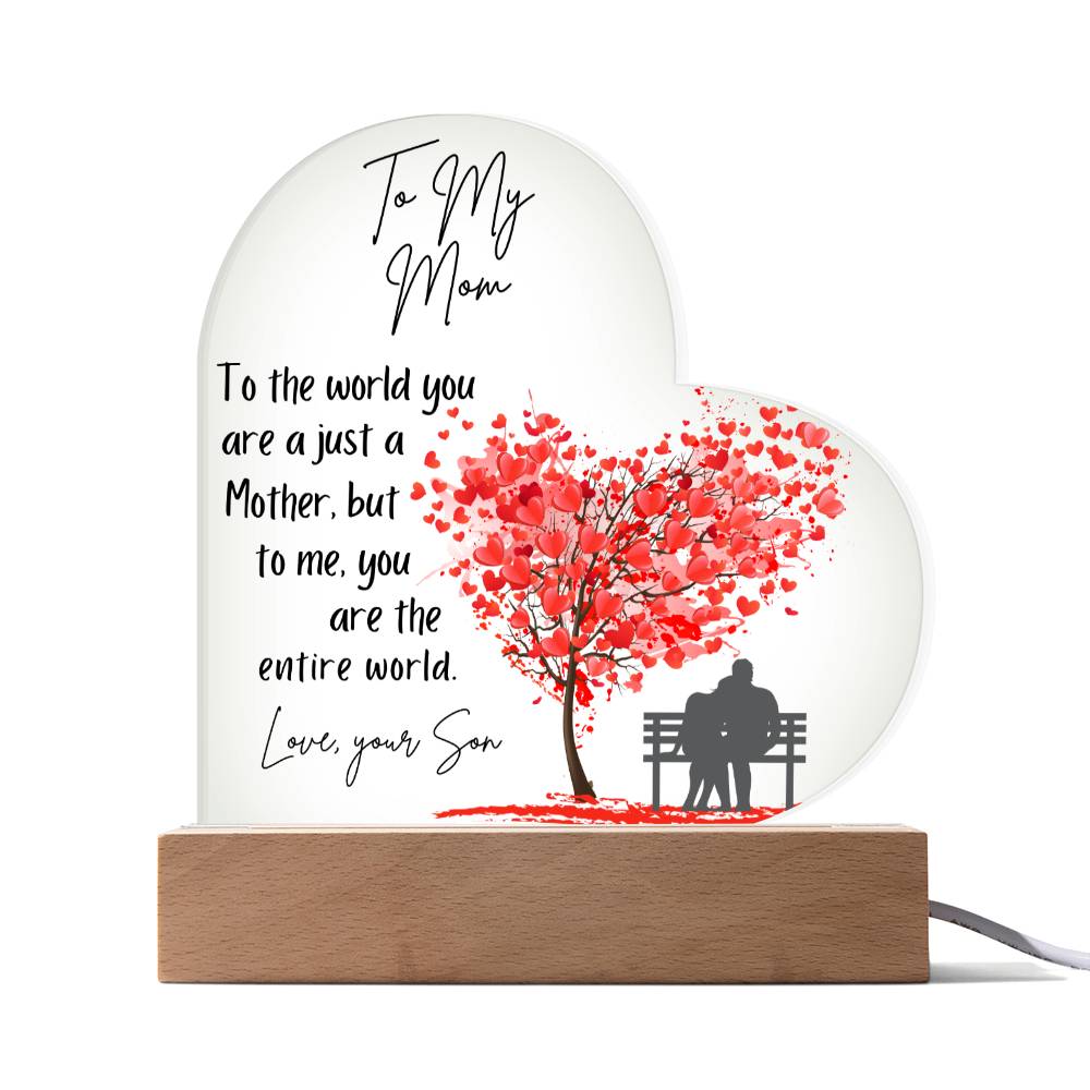 Gift For Mom Acrylic Plaque Entire World Heart Tree from Son