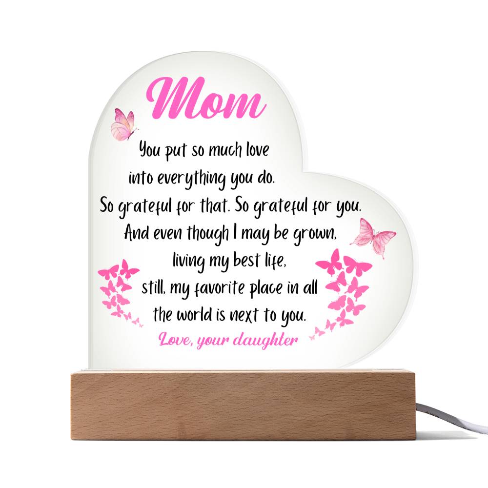 Gift For Mom Acrylic Plaque Favorite Place Butterflies Pink From Daughter