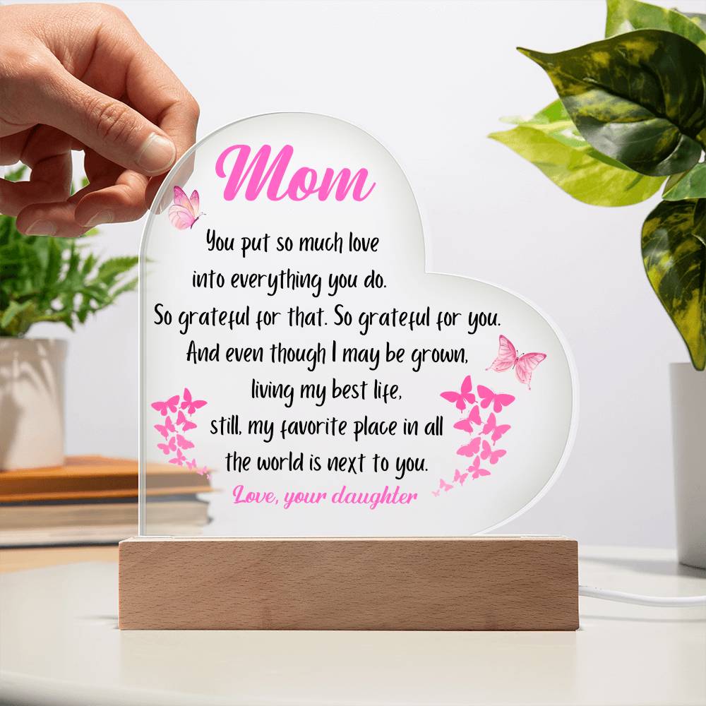 Gift For Mom Acrylic Plaque Favorite Place Butterflies Pink From Daughter