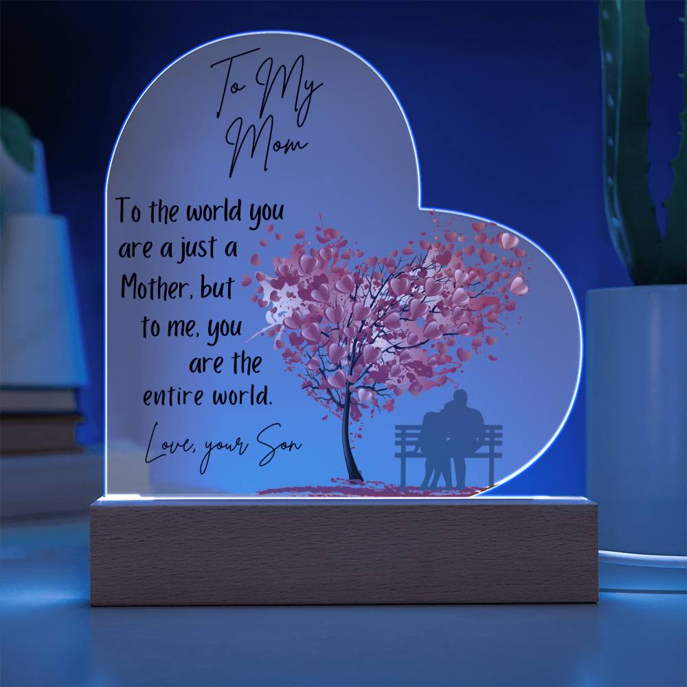 Gift For Mom Acrylic Plaque Entire World Heart Tree from Son