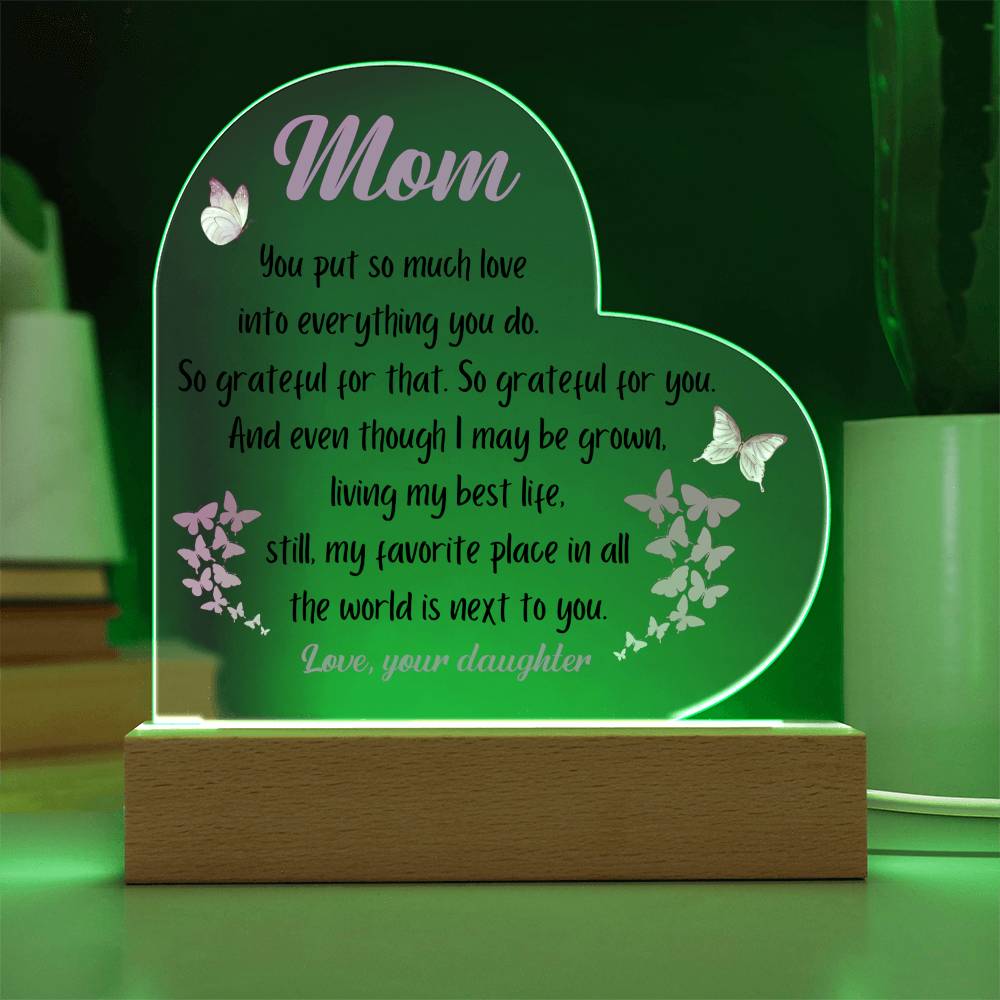 Gift For Mom Acrylic Plaque Favorite Place Butterflies Pink From Daughter