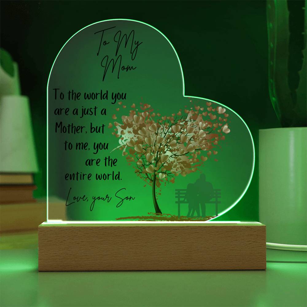 Gift For Mom Acrylic Plaque Entire World Heart Tree from Son