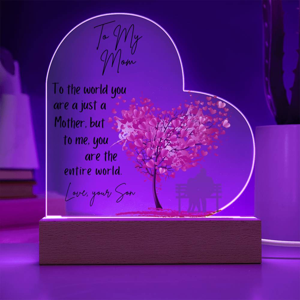 Gift For Mom Acrylic Plaque Entire World Heart Tree from Son