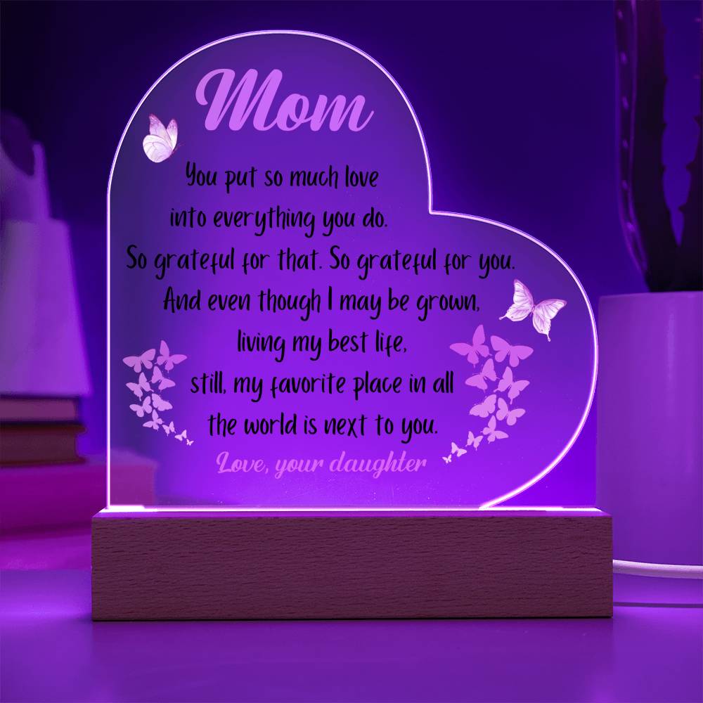 Gift For Mom Acrylic Plaque Favorite Place Butterflies Pink From Daughter