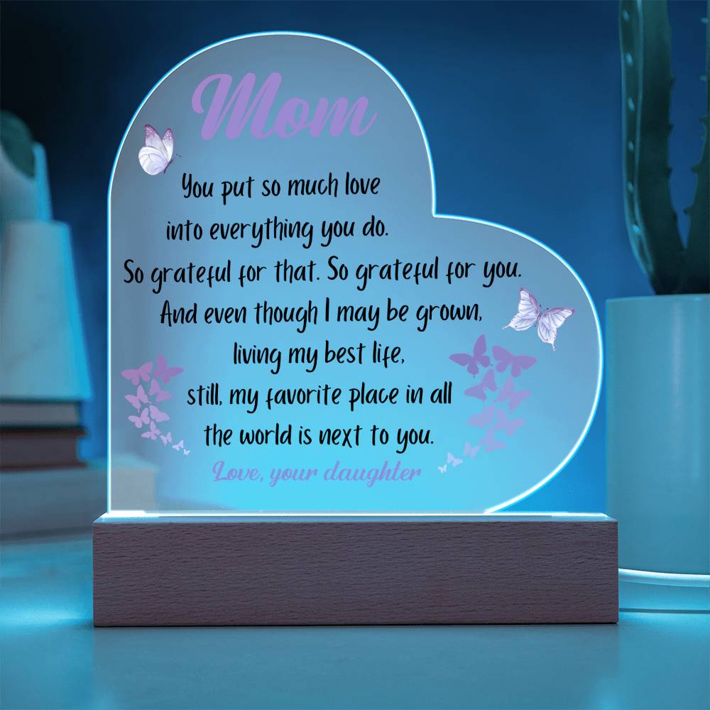 Gift For Mom Acrylic Plaque Favorite Place Butterflies Pink From Daughter