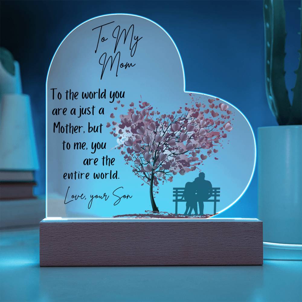 Gift For Mom Acrylic Plaque Entire World Heart Tree from Son