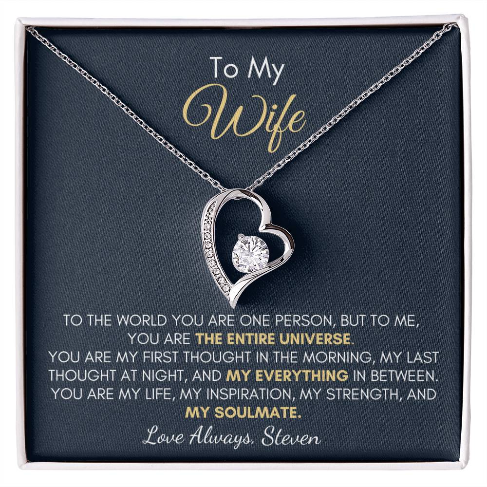 Gift For Wife - The Entire Universe Forever Love Necklace Personalised Salutation