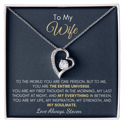 Gift For Wife - The Entire Universe Forever Love Necklace Personalised Salutation