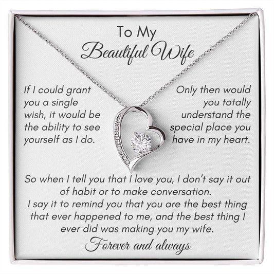 For Wife - Single Wish Forever Love Necklace