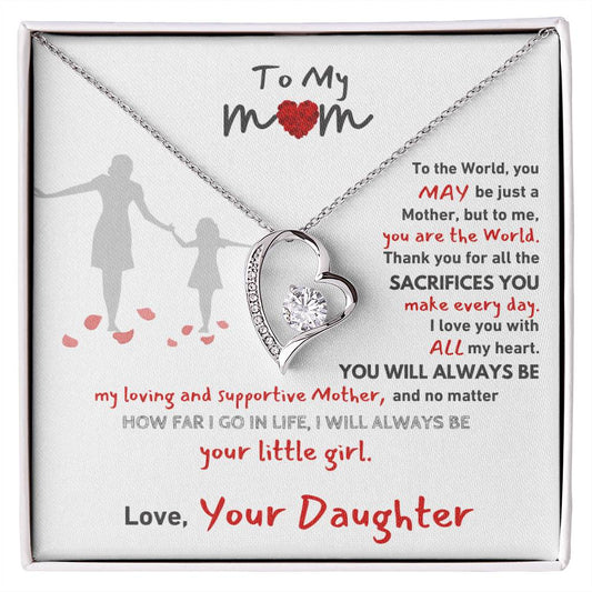 Gift For Mom - Your Little Girl From Daughter Forever Love Necklace