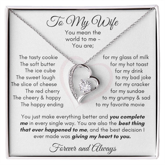 Gift for Wife - You Mean The World to Me Forever Love Necklace